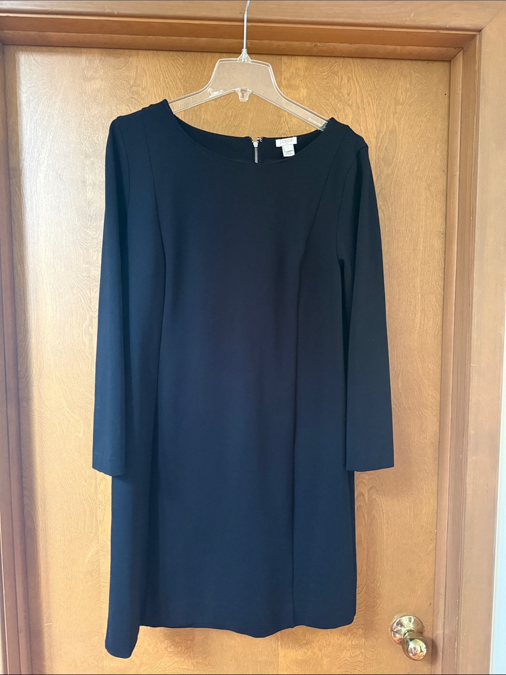 J. Crew Factory Black Long Sleeve Shift Dress